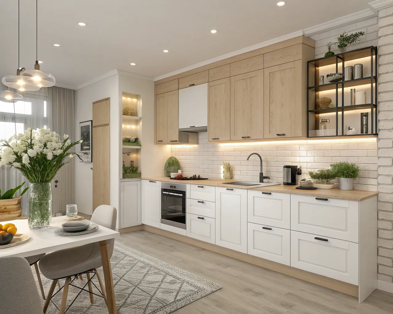 Home staging av ett kök i skandinavisk stil